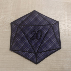 Motif Patch RPG Pattern Fabric D20 Dice