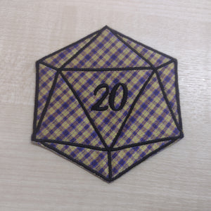 Motif Patch RPG Pattern Fabric D20 Dice