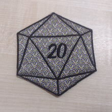 Motif Patch RPG Pattern Fabric D20 Dice