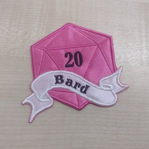 Motif Patch D20 Banner Dice RPG Class Bard