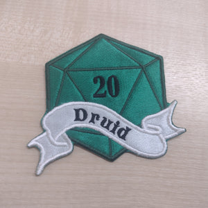 Motif Patch D20 Banner Dice RPG Class Druid