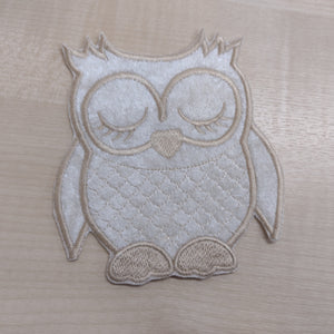 Motif Patch 2 Tone Plush Velvet Owl