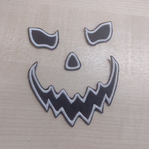 Motif Patch H02 Jack O'Lantern Halloween Scary Face GLOW IN THE DARK