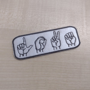 Patch LOVE Sign Language Hand Gesture Typography