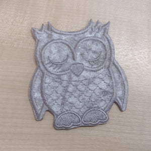 Motif Patch 2 Tone Plush Velvet Owl