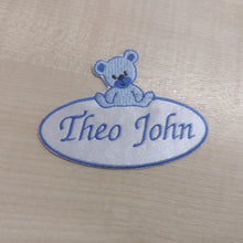 Motif Patch Personalised Name Teddy Bear Oval