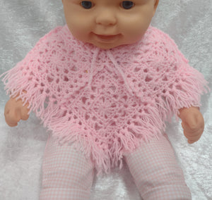 Handmade Baby Lacy Crochet Poncho Wedding / Christening / Gift (Style A)