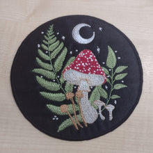 Motif Patch Night Moon Fly Allergic Mushrooms Fern Leaves