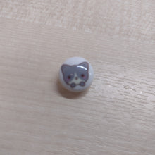 Buttons 15mm Round Shank Picture Design Grey Cat