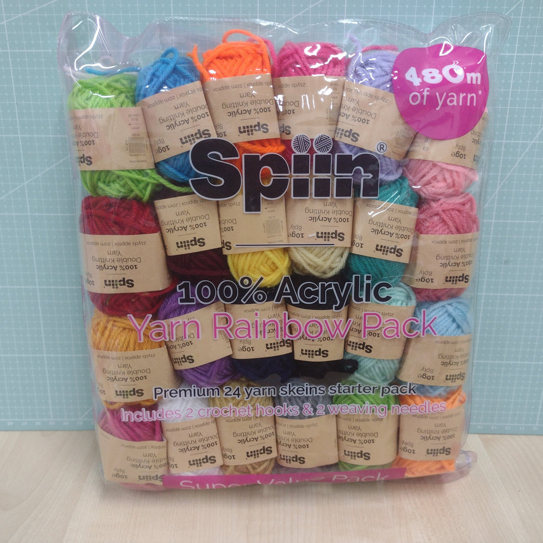 Spiin Yarn DK 10 x 10g balls Multicolor Starter Pack