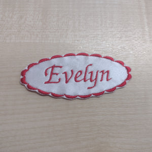 Motif Patch Personalised Name Oval Scallop