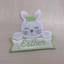 Motif Patch Personalised Name Banner Cute Bunny