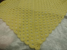 Handmade Unisex Baby Crochet Square Shell Blanket / Colour Yellow