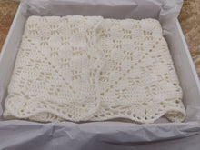 Handmade Unisex Baby Crochet Square Blanket / Colour Ivory