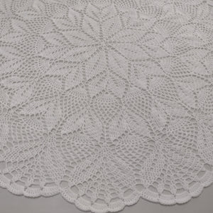 Handmade Baby Crochet Round Flower & Leaves Lacy Shawl Blanket