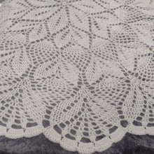 Handmade Baby Crochet Round Flower & Leaves Lacy Shawl Blanket