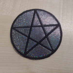 Motif Patch Wiccan GLITTER Pentacle Pentagram