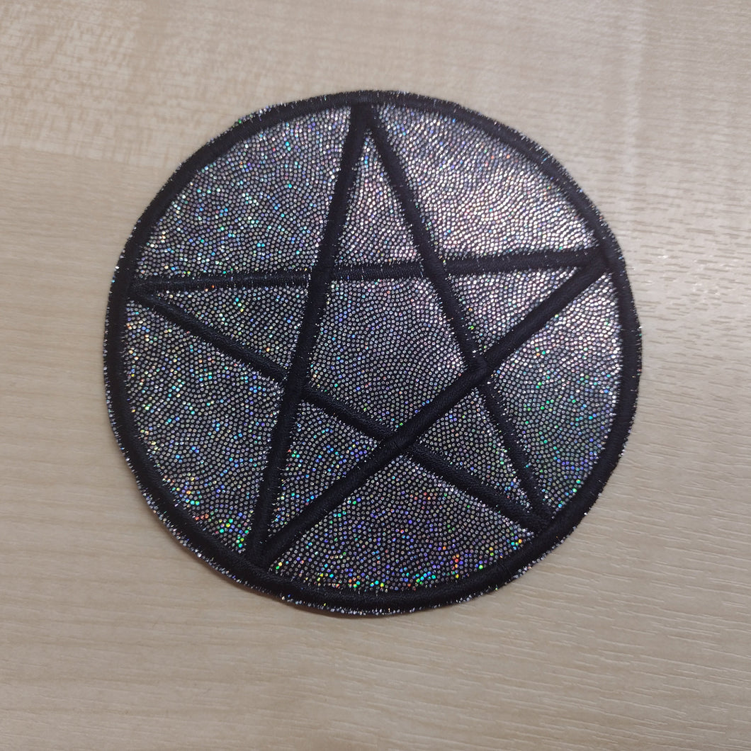 Motif Patch Wiccan GLITTER Pentacle Pentagram