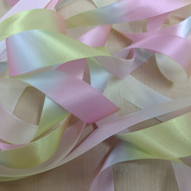 Ribbon Single Satin Pastel Rainbow 25mm (2.5cm wide)