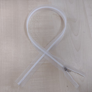 Haberdashery Zips - Closed end Concealed Invisible 22" / 56cm Sheer white