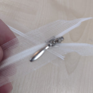 Haberdashery Zips - Closed end Concealed Invisible 22" / 56cm Sheer white