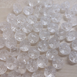 Buttons 12mm Shank Plastic Clear Flower
