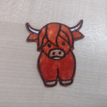 Motif Patch Plush Velvet Baby Scottish Highland Cow
