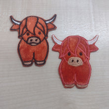 Motif Patch Plush Velvet Baby Scottish Highland Cow