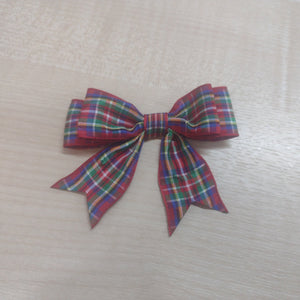 Trimmings Ribbon 7cm Double Bows Tartan Red