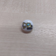 Buttons 15mm Round Shank Picture Design Yellow Digger