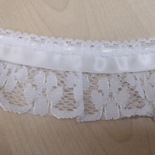 Lace Frilled Flower with Ribbon 48mm wide White (4.8cm) White