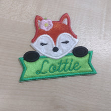 Motif Patch Personalised Name Banner Cute Fox