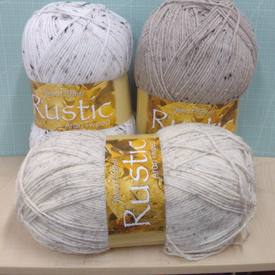 James C Brett 1 x 400g Ball Rustic Aran Tweed with 20% wool