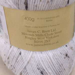James C Brett 1 x 400g Ball Rustic Aran Tweed with 20% wool