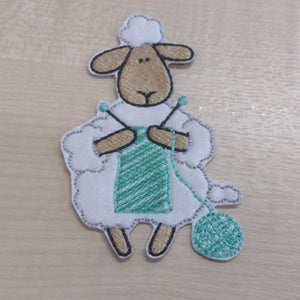 Motif Patch Funny Cartoon Sheep Knitting