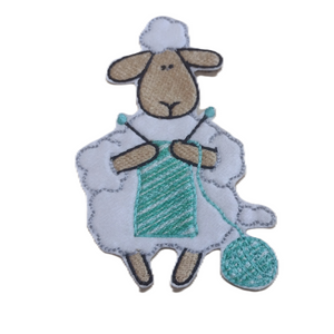 Motif Patch Funny Cartoon Sheep Knitting