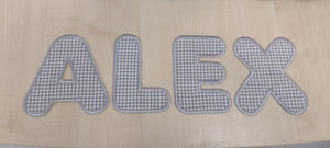 Motif Patch Font 23 Basic Baby Letters Woven Gingham
