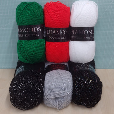Woolcraft Diamond DK 1 x 100g balls Metallic Twist