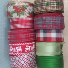 Ribbon Luxury Christmas Wire Edge 3.8cm wide (1.5") Wreath Making / Crafts