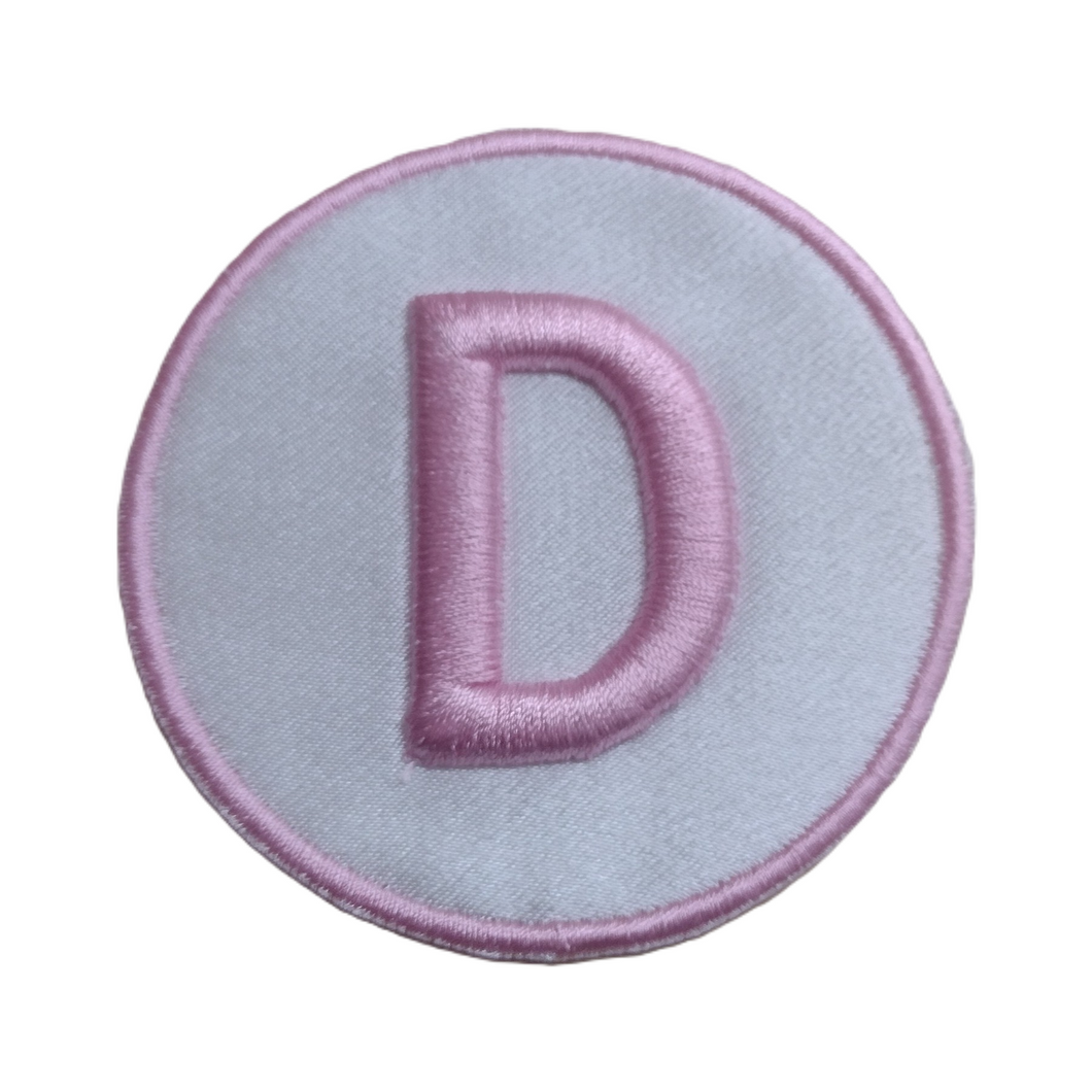 Motif Patch 1 x 3D Embroidered Monogram Letter / Number Round