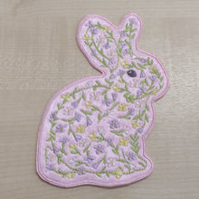 Motif Patch Multicolour Spring Flower Brocade Style Bunny