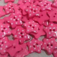 Buttons Plastic Dotty Stars 1.8cm