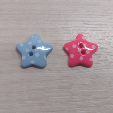 Buttons Plastic Dotty Stars 1.8cm