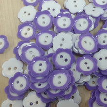 Buttons Plastic 2 Hole Cute Flower 15mm / 18mm