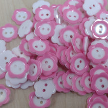Buttons Plastic 2 Hole Cute Flower 15mm / 18mm