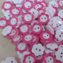 Buttons Plastic 2 Hole Cute Flower 15mm / 18mm