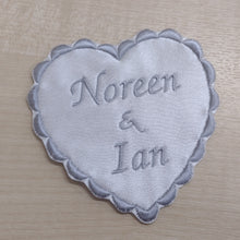 Motif Patch Personalised Name Text Scallop Heart