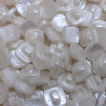 Buttons Plastic Square Shank Pearlised Style 12mm (1.2cm) Ivory / Off white