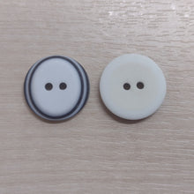 Buttons Plastic Round 2 Hole Ivory / Black Trim 15mm / 18mm / 20mm
