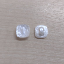 Buttons Plastic Square Shank Pearlised Style 12mm (1.2cm) Ivory / Off white